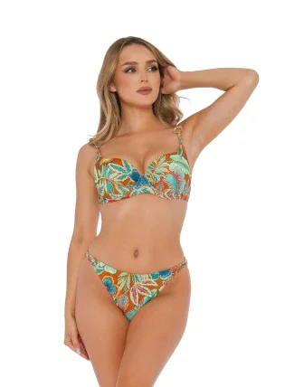 Dámské dvoudílné plavky Mykonos 1 S936MN2 zelené se vzorem - Self Dámské dvoudílné plavky Mykonos 1 S936MN2 zelené se vzorem - Self