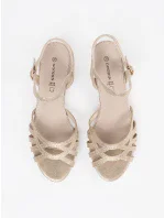 Designové dámské sandály zlaté bez podpatku Designové dámské sandály zlaté bez podpatku