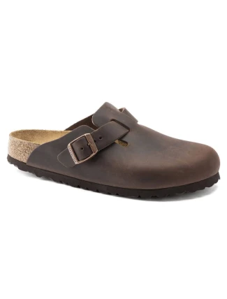 Dámské/pánské žabky Birkenstock Boston Habana z olejované kůže regular wide (0860131)
