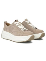 Dámské kožené boty na platformě béžové Filippo DP6795