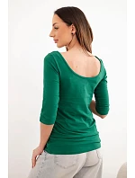 Halenka s kulatým výstřihem tmavě zelená Halenka s kulatým výstřihem tmavě zelená