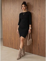 Dámské bavlněné pruhované minišaty, černé, FashionStreet EY2695