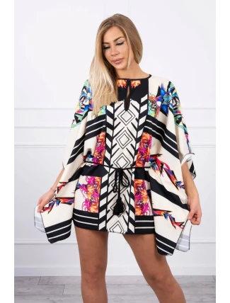 Netopýří šaty s vázáním v pase ecru Netopýří šaty s vázáním v pase ecru