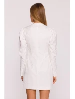 M881 Žakárové blejzrové šaty - krémové