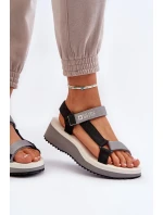 Dámské sandály na platformě a klínku Big Star šedá