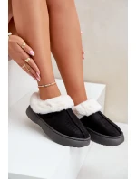 Dámské Pantofle S Kožešinou Černé Zinntia