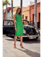 Dámské šaty M667 Zelená - MOE Dámské šaty M667 Zelená - MOE