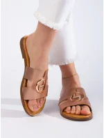 Praktické dámské zlaté nazouváky na klínku Praktické dámské zlaté nazouváky na klínku