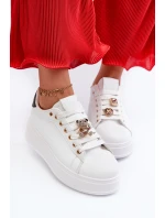 Dámské boty na platformě s ozdobami bílé Herbisa