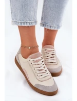 Dámské Kožené Tenisky Zazoo N1220 Béžové