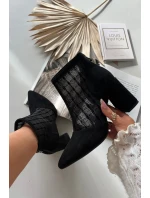 Damské kotníkové boty na podpatku sítě D A LZ52 944 černé Damské kotníkové boty na podpatku sítě D A LZ52 944 černé