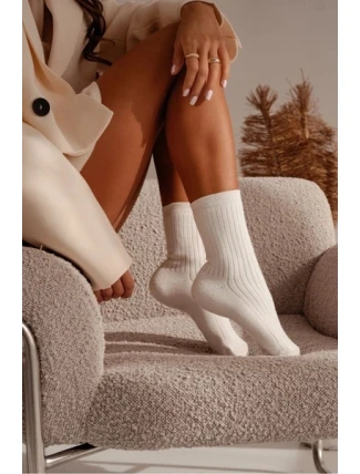 Dámské ponožky Frotte V pruh Ecru