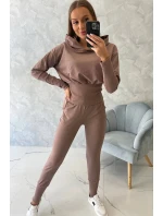 Dámská sada s širokými šňůrkami moka - Kesi Dámská sada s širokými šňůrkami moka - Kesi