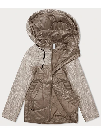 Volná bunda s odepínací kapucí Vaston camel-melange (SJ218-036#) Volná bunda s odepínací kapucí Vaston camel-melange (SJ218-036#)