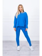 Souprava s oversize halenkou chrpově modré barvy