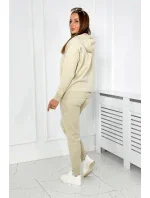 Svetr set Mikina + Kalhoty tmavě béžová