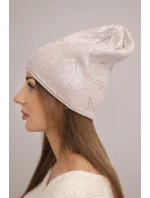 Dámská zimní čepice z vlny s dvojitým ohrnovacím lemem K426 oranžová