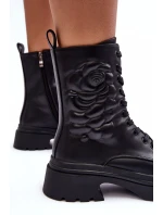 Ocieplané Kožené Workery Botky SBarski MR870-25 Černé
