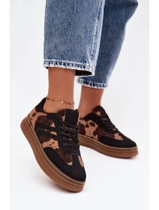 Dámské tenisky na platformě s flíčky černé Denissa