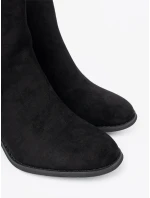 Praktické  kotníčkové boty černé dámské na širokém podpatku