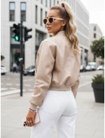 Dámská kožená bunda bomber SANTOL béžová FashionStreet TY4339