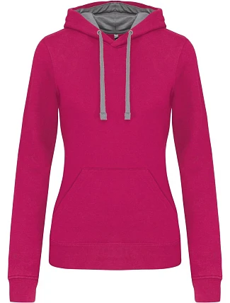 Kariban K 465 Dámská mikina s kontrastní kapucí 20.K465 fuchsia/fine grey Kariban K 465 Dámská mikina s kontrastní kapucí 20.K465 fuchsia/fine grey