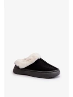 Dámské Pantofle S Kožešinou Černé Zinntia