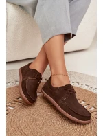 Dámské polobotky typu barefoot z přírodního semiše Zazoo – čokoládové