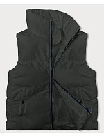 Dámská péřová vesta se stojáčkem army (5M3150-136)