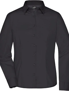 Daiber JN 641 Popelínová business halenka s dlouhým rukávem 02.0641 black