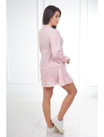 Šaty s ozdobnými volánky pudrově růžové Šaty s ozdobnými volánky pudrově růžové