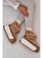 Kožené Dámské Sněhule Na Silné Podešvi S Kožešinou Big Star OO274A207 Hnědé