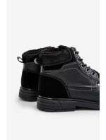 Zateplené pánské boty z eko kůže černé Venredia