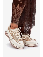 Dámské Tenisky Na Masivní Platformě S.Barski BF51-101 Béžové