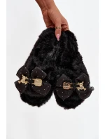 Dámské pantofle s kožíškem Nolara – černé