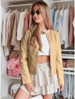 Dámská kožená bunda s kapucí METSOUL beige FashionStreet TY4745