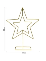DEKORATIVNÍ STOJAN NA HVĚZDY KOVOVÝ 50CM ZLATÁ SLÍDA