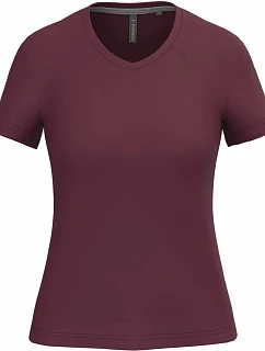 Kariban K 381 Dámské tričko s výstřihem do V 20.K381 wine