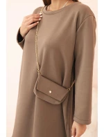 Dámská viskózová sukýnka Plus Size s kabelkou na řetízku fango