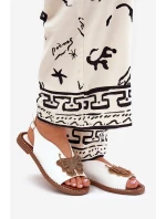 Dámské Sandály Na Plochém Podpatku S Ozdobou Bílé Setorina