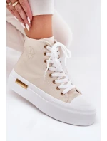 Vysoké Dámské Tenisky Na Platformě Béžové Laviriona