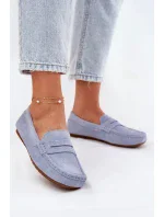 Dámské mokasíny z broušené kůže Big Star – modré