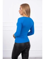 Halenka s ozdobnými knoflíky chrpově modrá