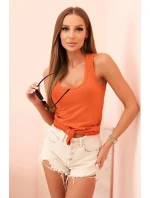 Dámská tílko z bavlny s kulatým výstřihem ruda