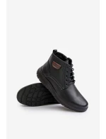 Pánské zateplené boty na zip šněrovací černé Hlimena