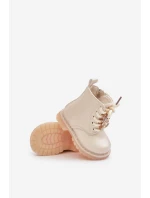 Zateplené dětské boty s medvídkem na zip béžové Enchanta