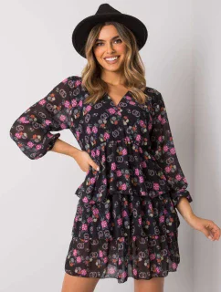 WN SK 21049 šaty.38X černá a růžová