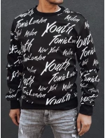 Pánská mikina bez kapuce černá FashionStreet BX5779 Pánská mikina bez kapuce černá FashionStreet BX5779