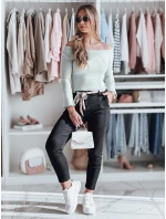 Dámské látkové chinos kalhoty s páskem ROSSALI černé FashionStreet UY2295 Dámské látkové chinos kalhoty s páskem ROSSALI černé FashionStreet UY2295