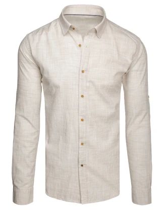 Pánská ležérní béžová košile FashionStreet DX2652